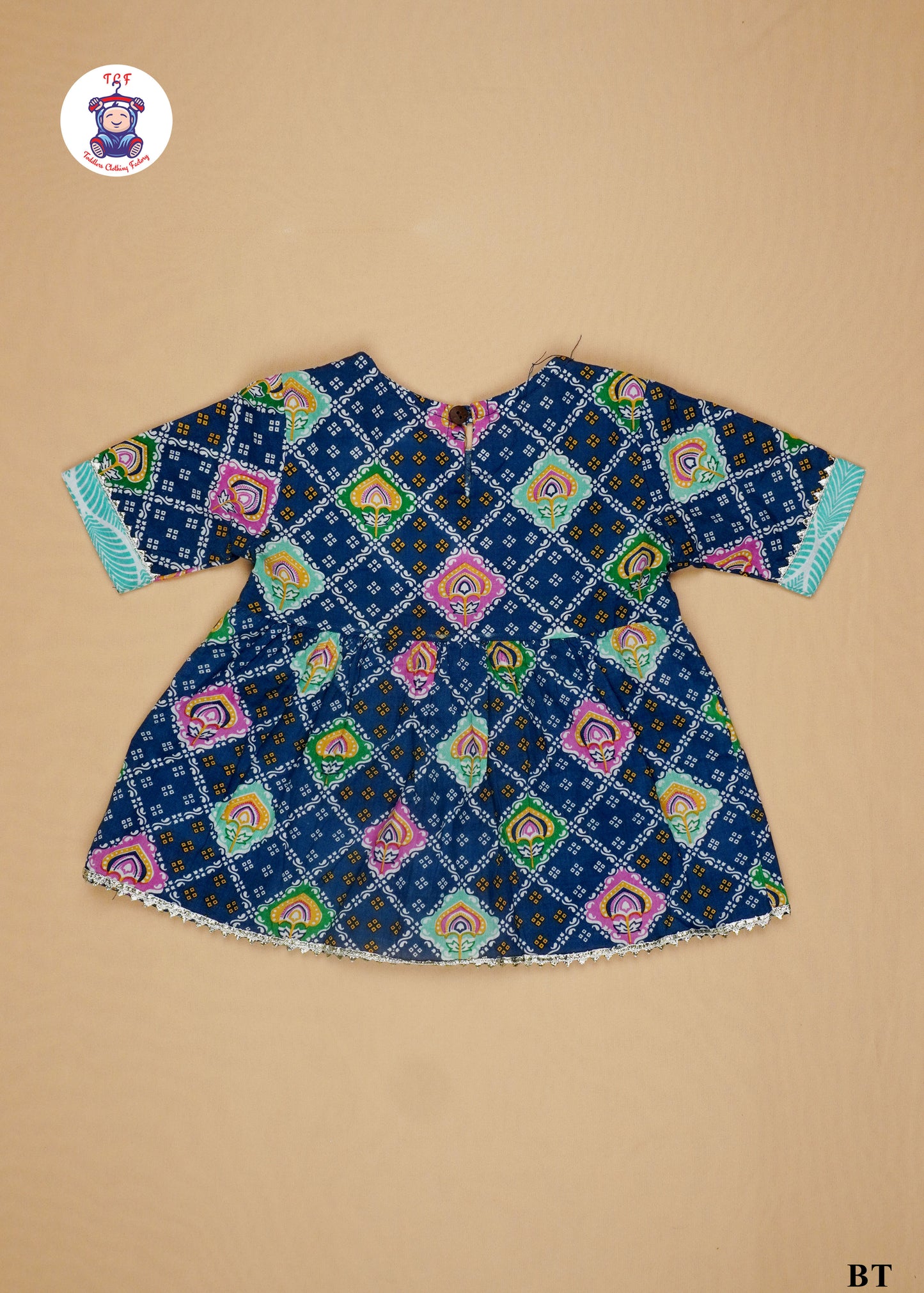 Blue & Electric Blue - Printed A-Line Kurta with Palazzos