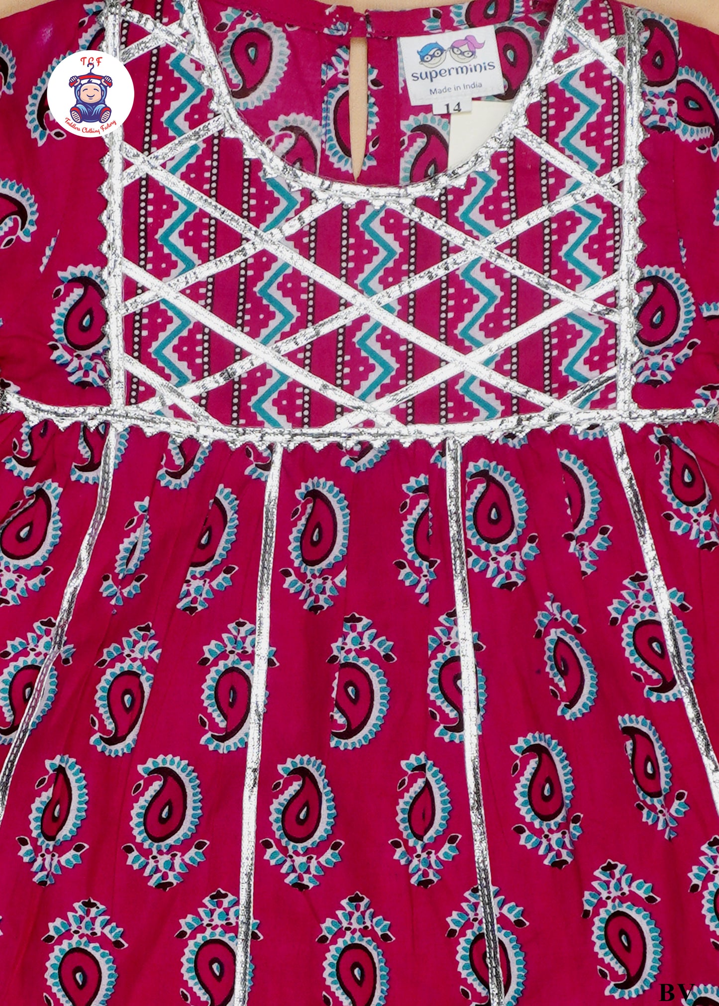Deep Pink - Printed A-Line Kurta with Palazzos
