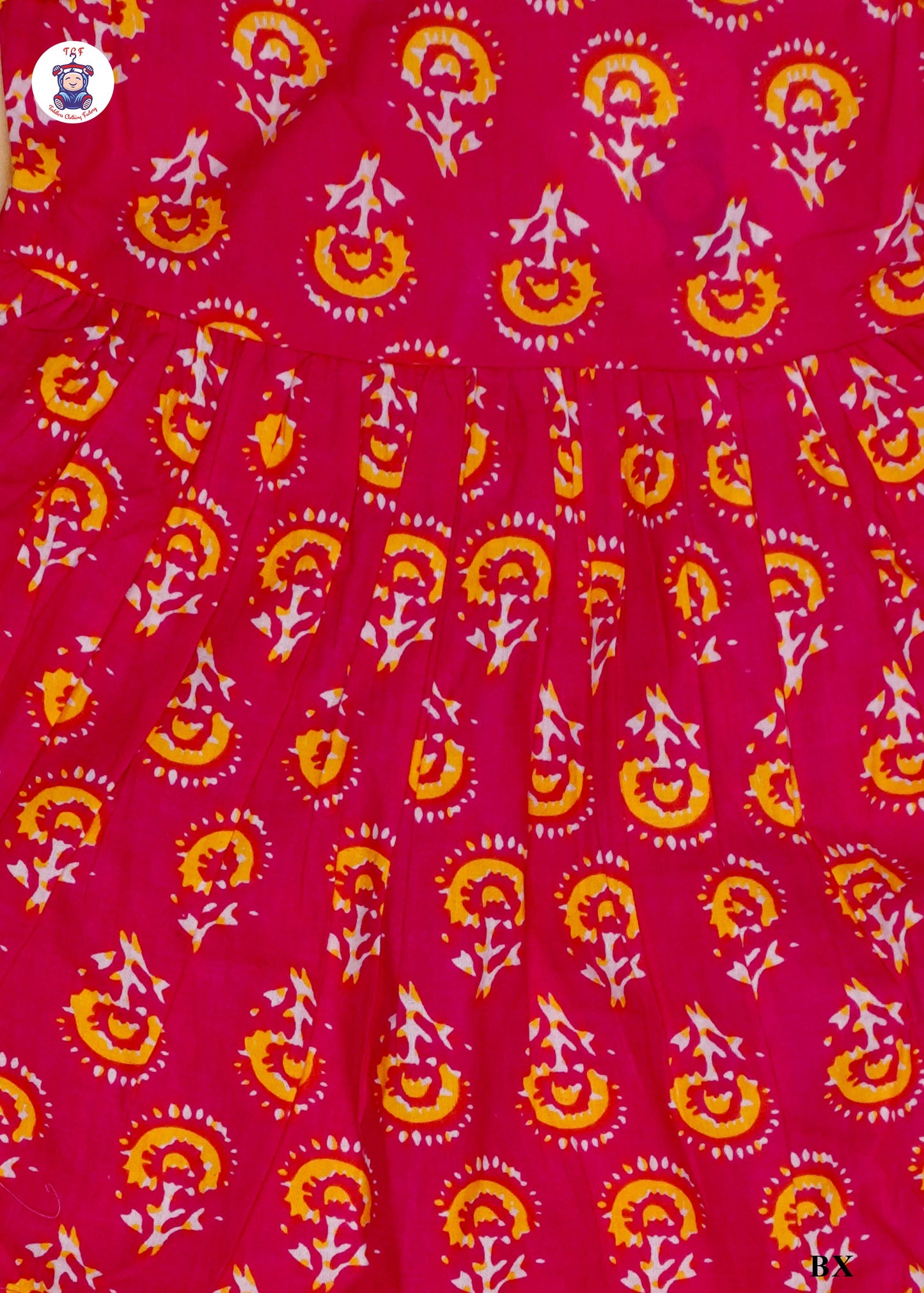 Bright Pink - Printed Sleeveless Kurti Set