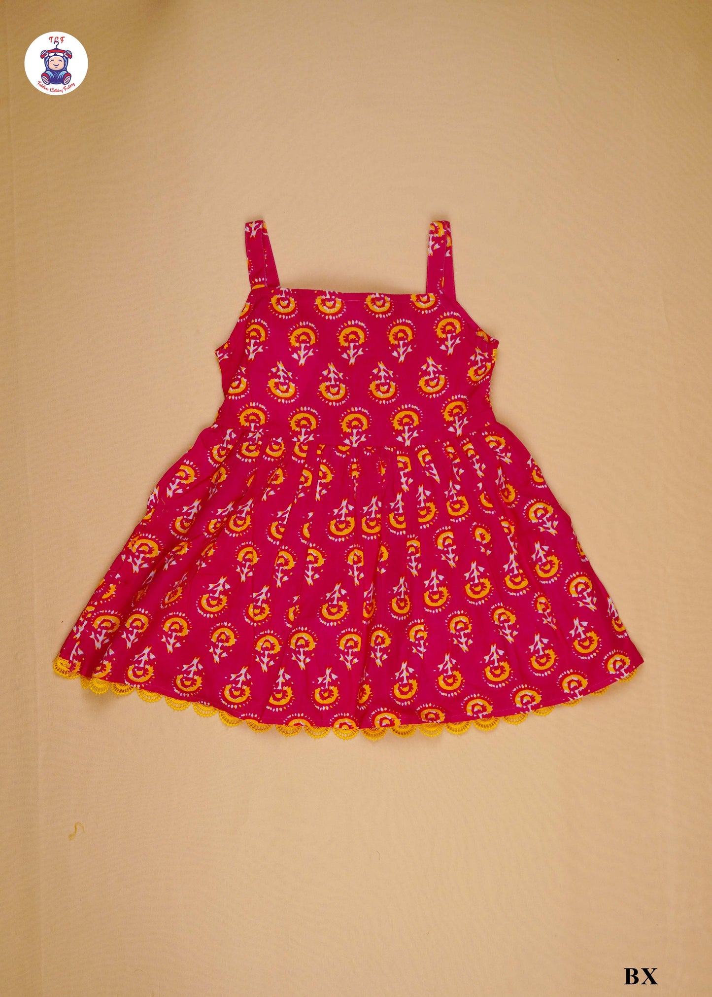 Bright Pink - Printed Sleeveless Kurti Set