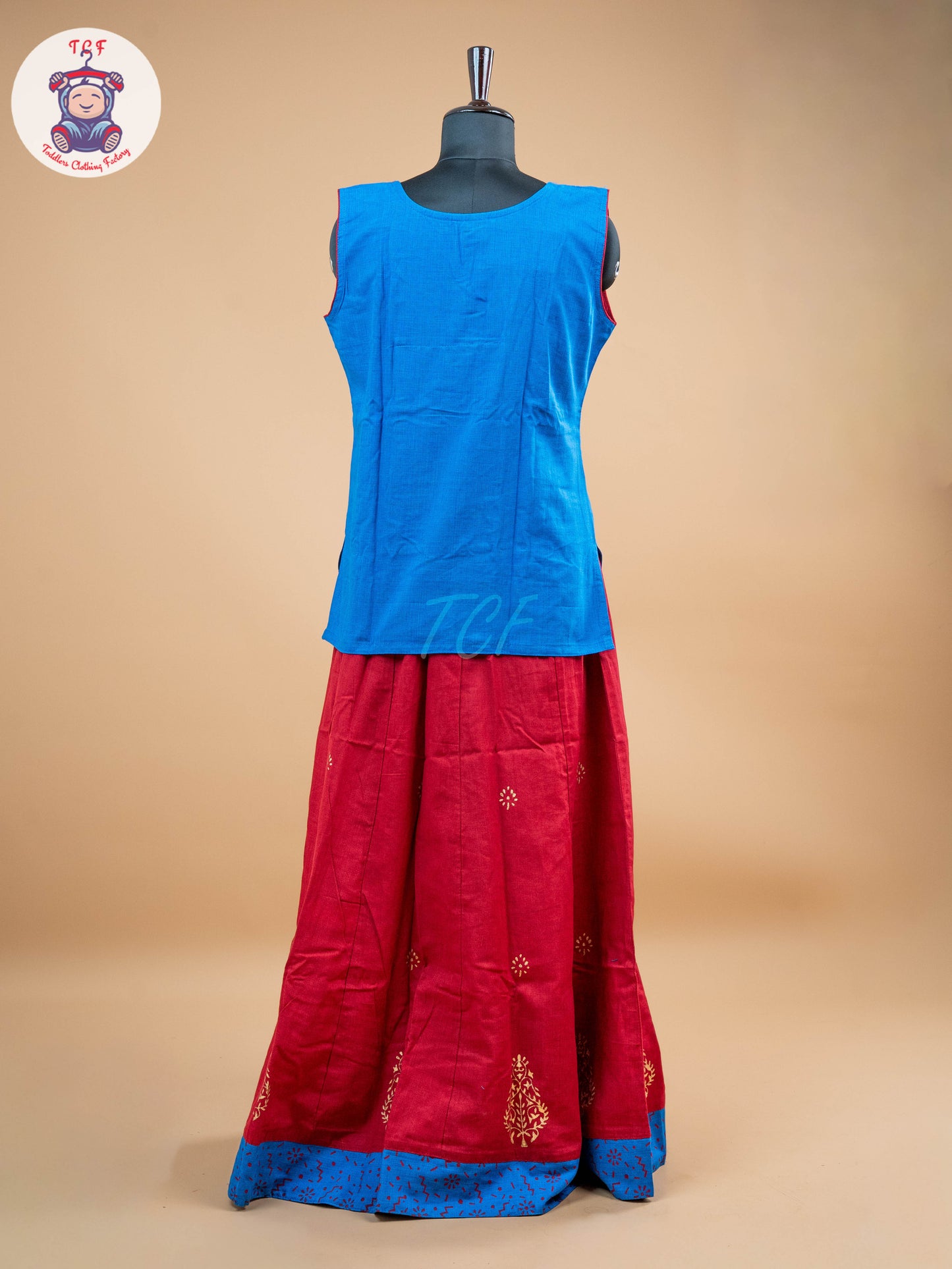 Pink & Blue - Adult Readymade Pavadai Sattai