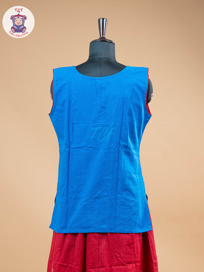 Pink & Blue - Adult Readymade Pavadai Sattai
