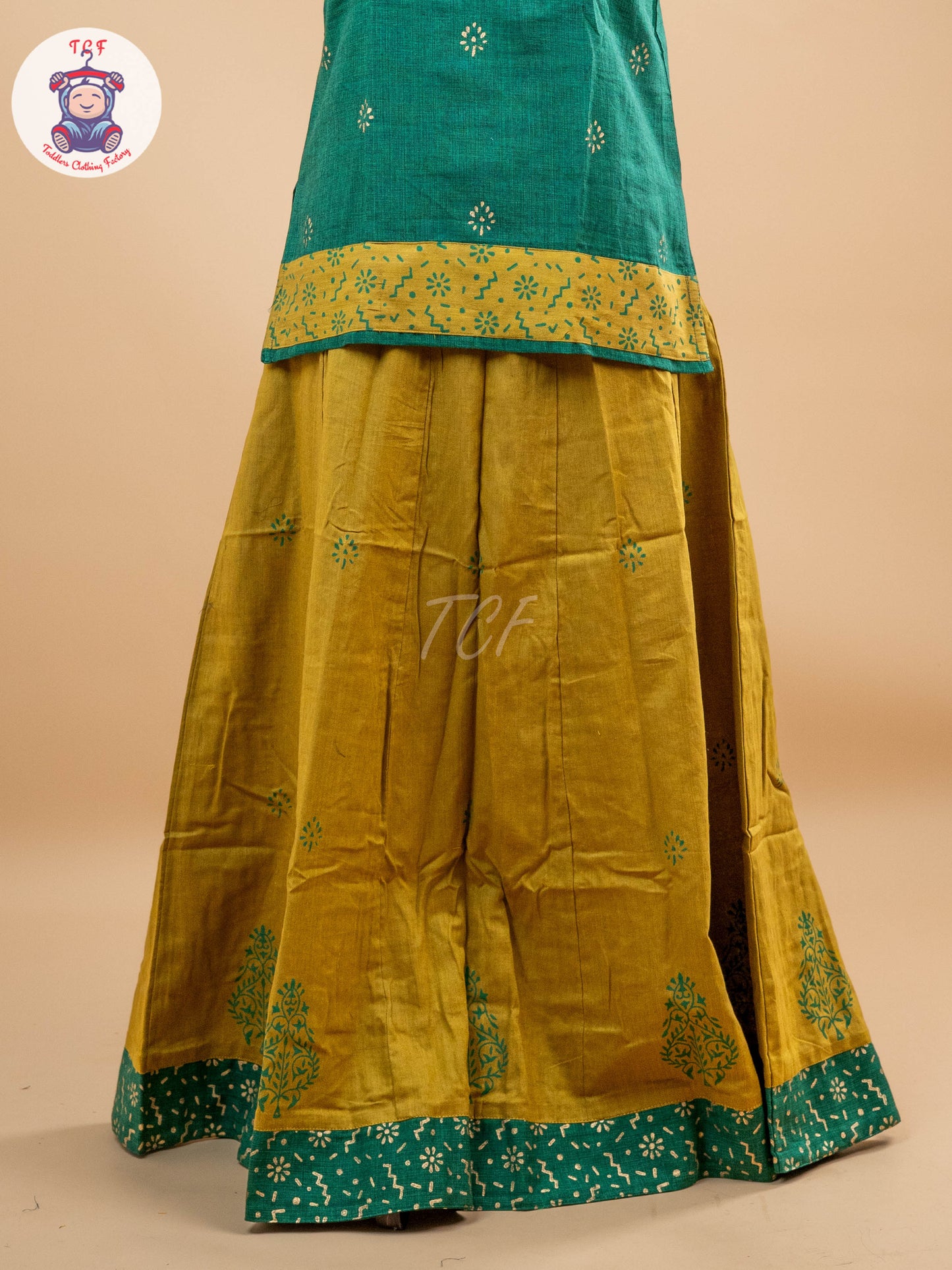 Green & Mustard - Adult Readymade Pavadai Sattai