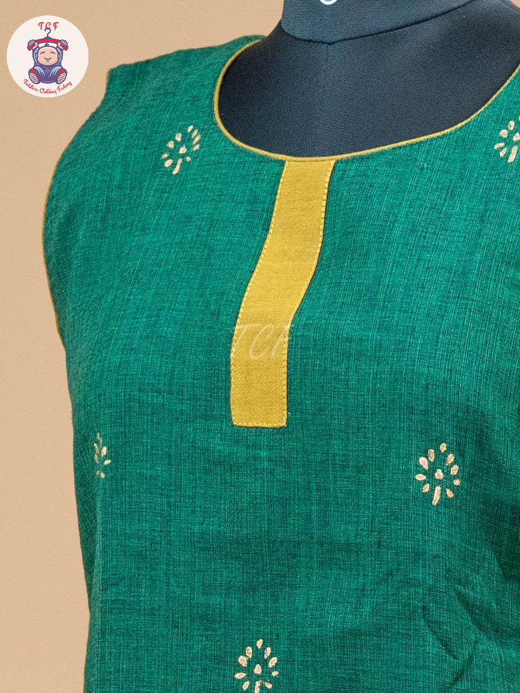 Green & Mustard - Adult Readymade Pavadai Sattai