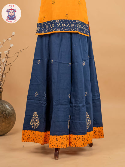 Orange & Blue - Adult Readymade Pavadai Sattai