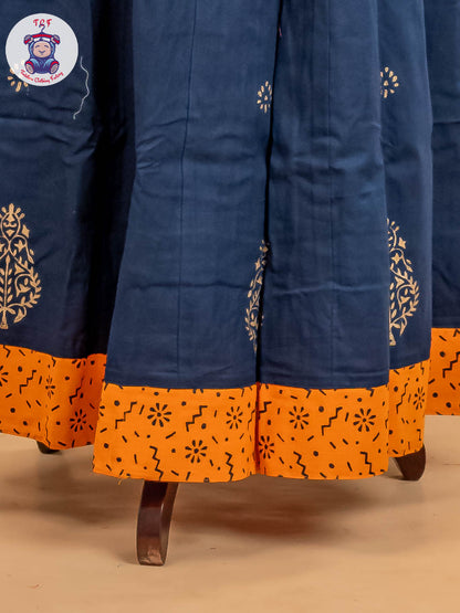 Orange & Blue - Adult Readymade Pavadai Sattai