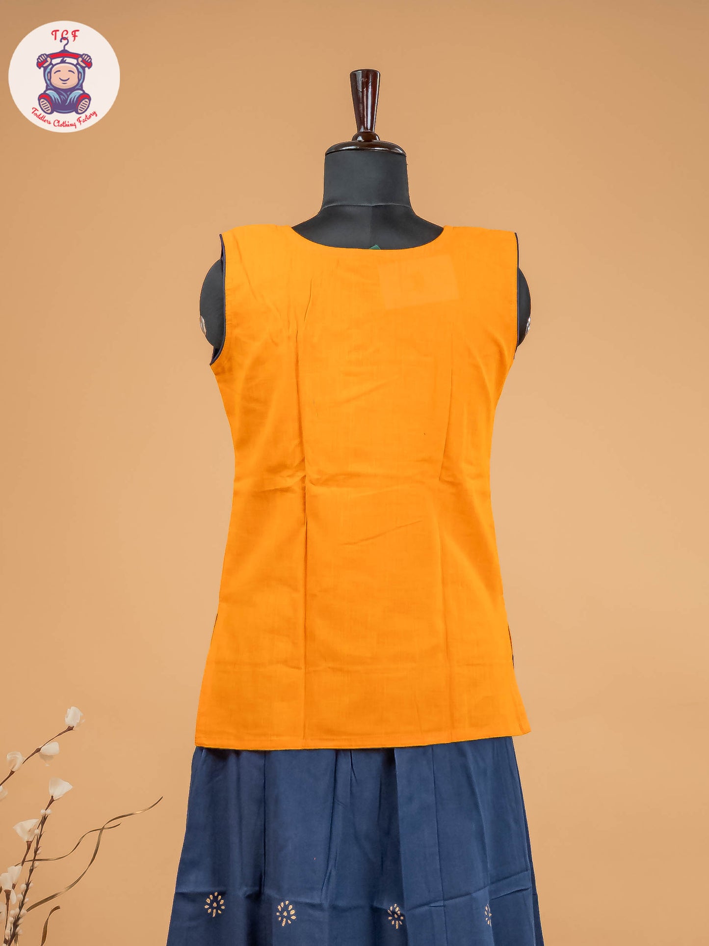 Orange & Blue - Adult Readymade Pavadai Sattai