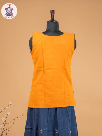 Orange & Blue - Adult Readymade Pavadai Sattai