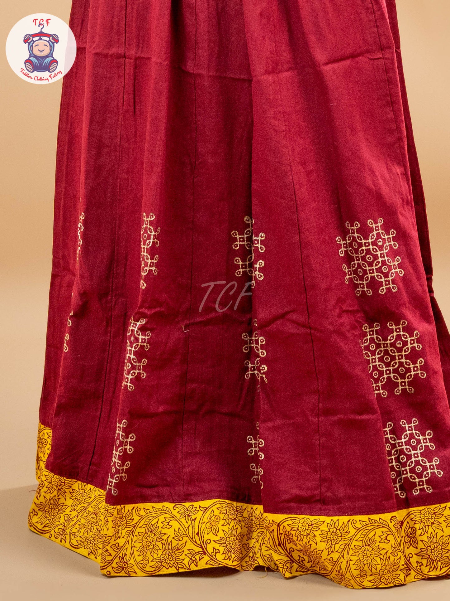 Yellow & Maroon - Adult Readymade Pavadai Sattai