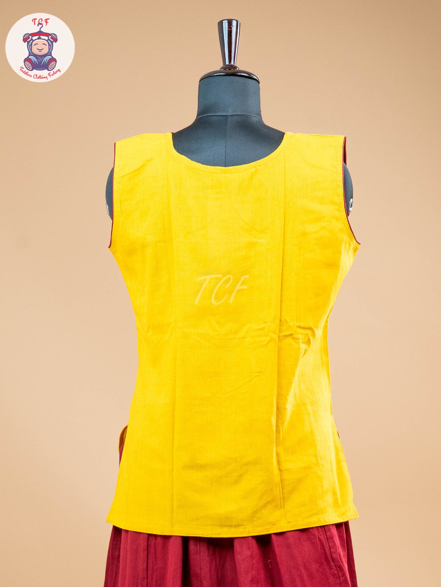 Yellow & Maroon - Adult Readymade Pavadai Sattai