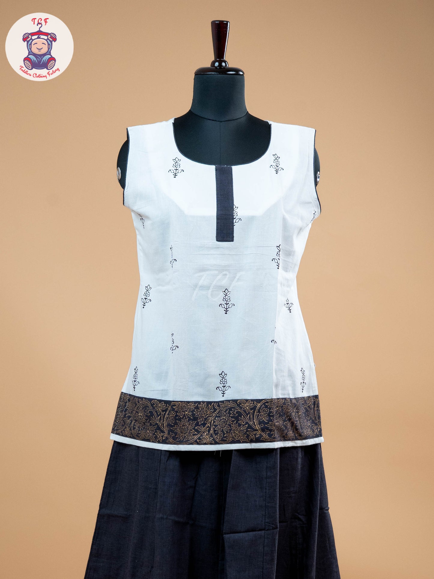 Black & White - Adult Readymade Pavadai Sattai