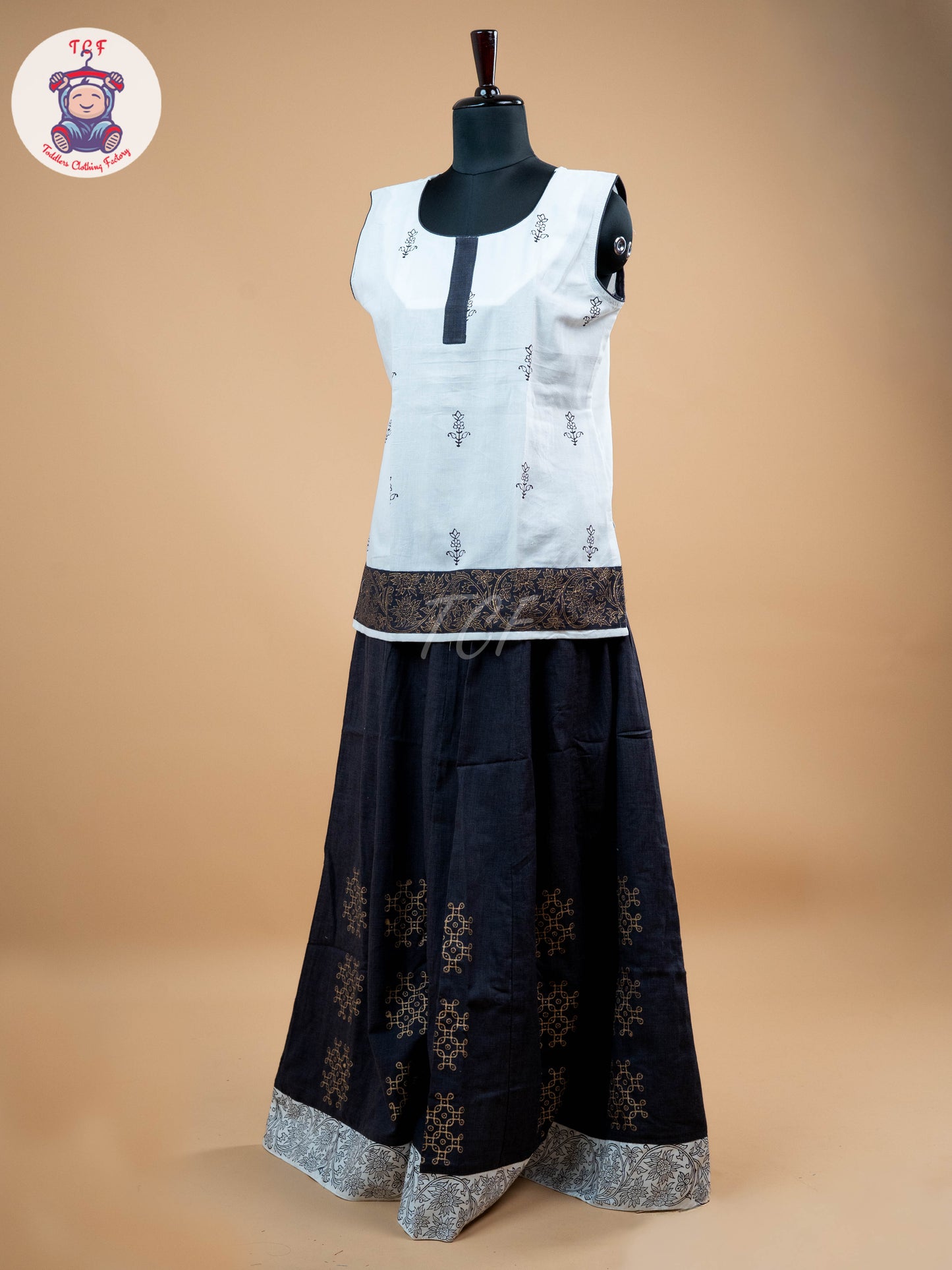 Black & White - Adult Readymade Pavadai Sattai