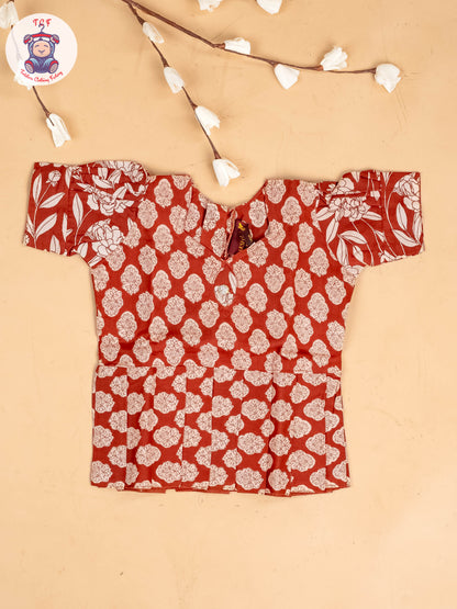 Maroon - Girls Jaipur Cotton Pavadai Sattai