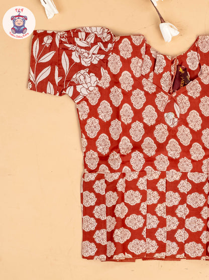 Maroon - Girls Jaipur Cotton Pavadai Sattai