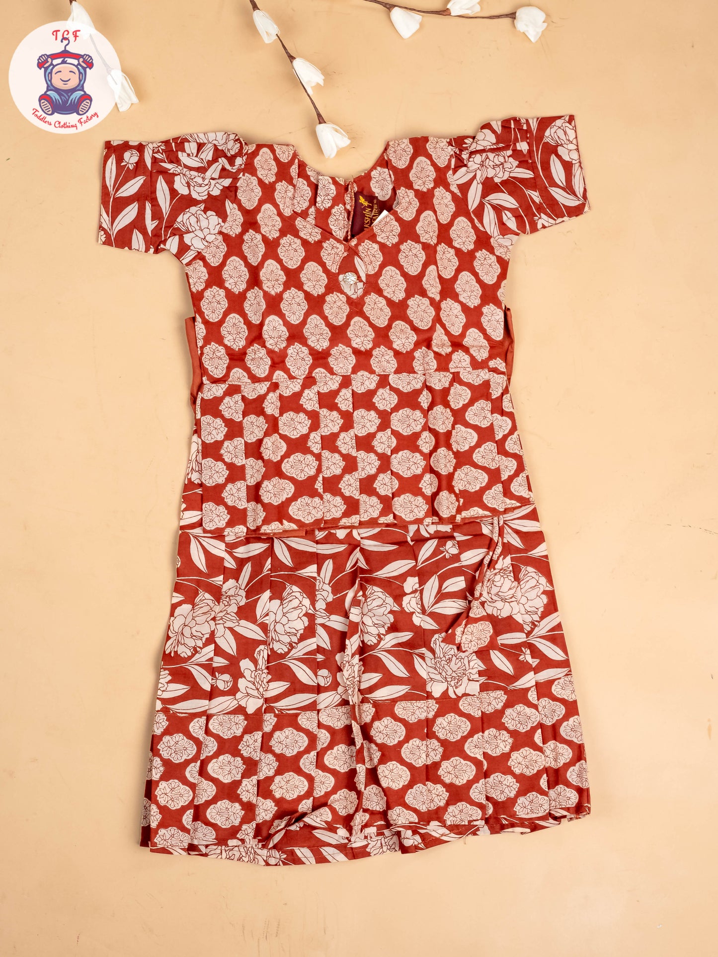Maroon - Girls Jaipur Cotton Pavadai Sattai