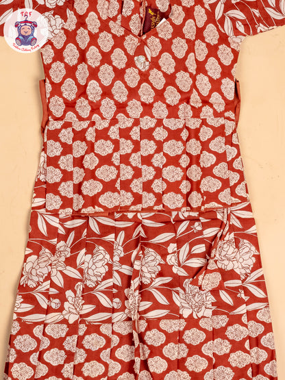 Maroon - Girls Jaipur Cotton Pavadai Sattai