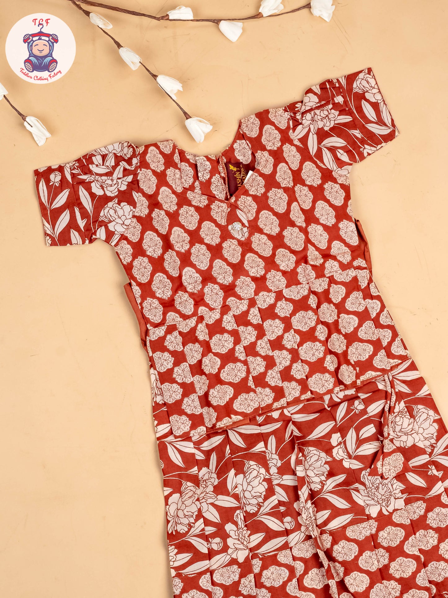 Maroon - Girls Jaipur Cotton Pavadai Sattai