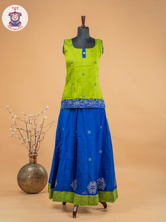 Green & Blue - Adult Readymade Pavadai Sattai