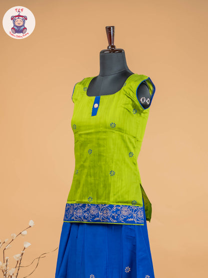 Green & Blue - Adult Readymade Pavadai Sattai