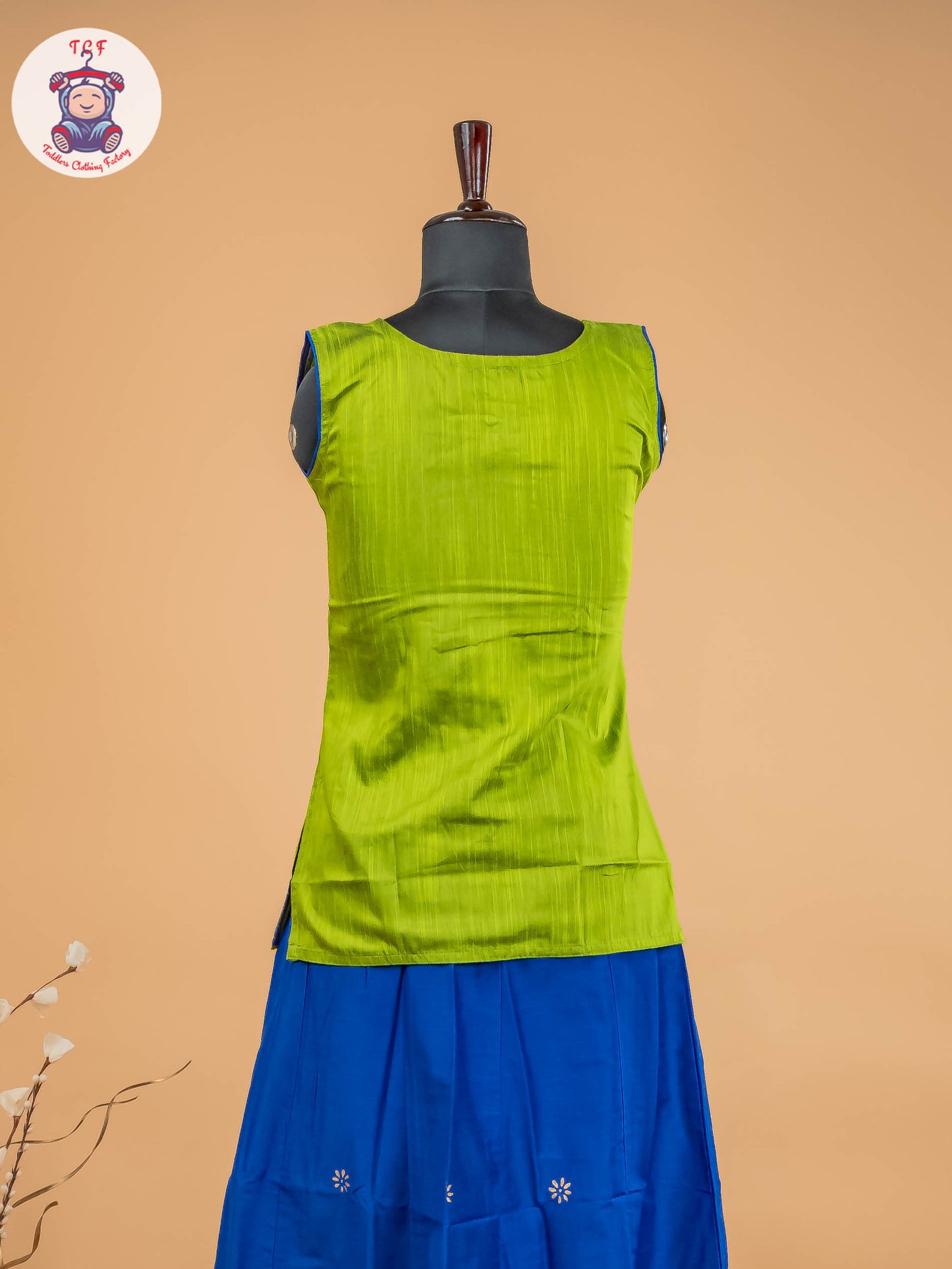 Green & Blue - Adult Readymade Pavadai Sattai