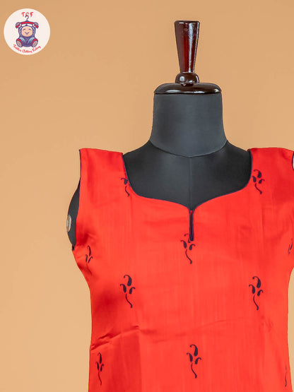 Red & Navy Blue - Adult Readymade Pavadai Sattai