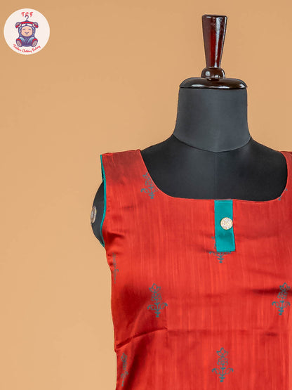 Rust & Green - Adult Readymade Pavadai Sattai
