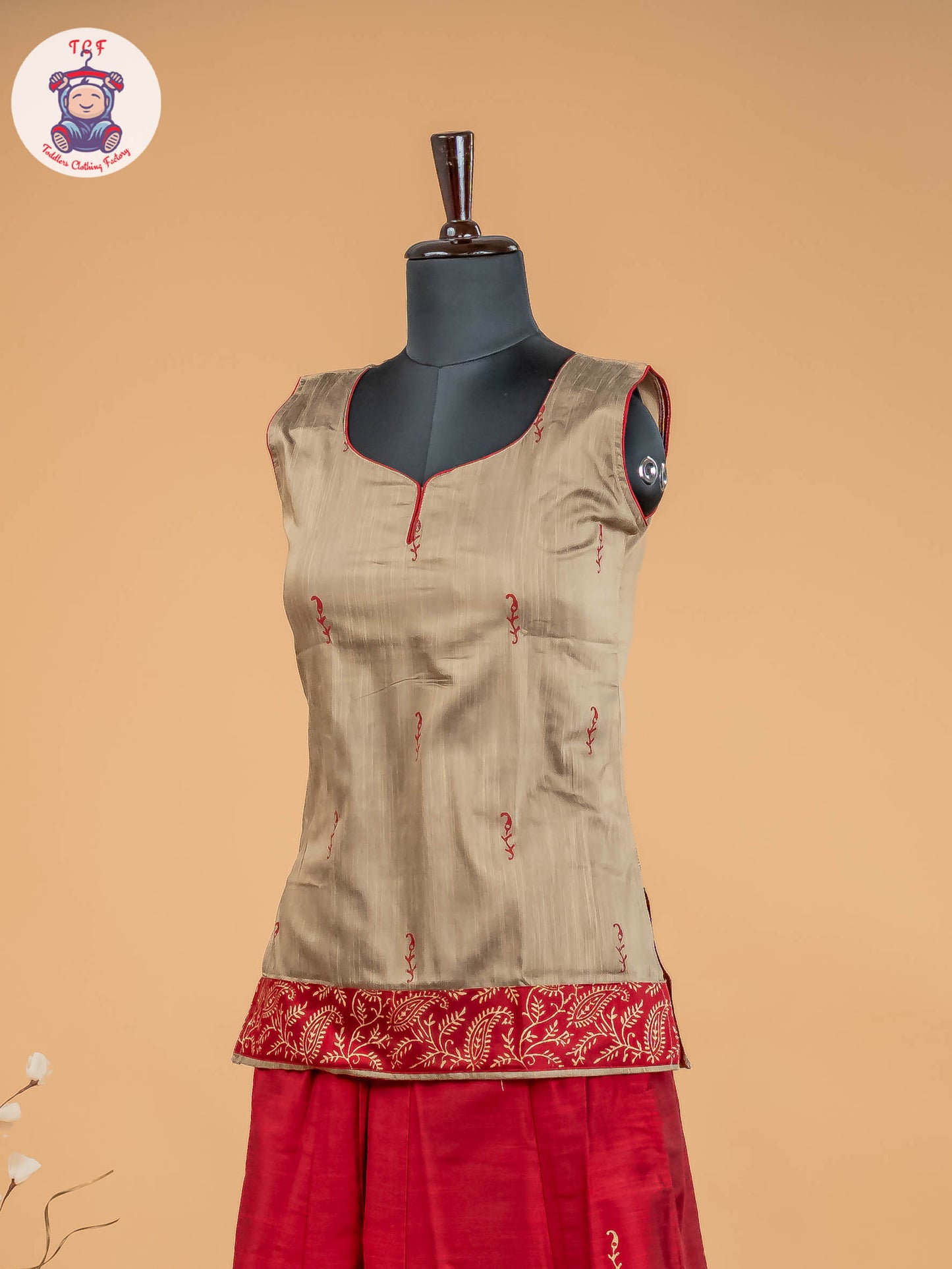 Grey & Maroon - Adult Readymade Pavadai Sattai