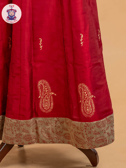 Grey & Maroon - Adult Readymade Pavadai Sattai
