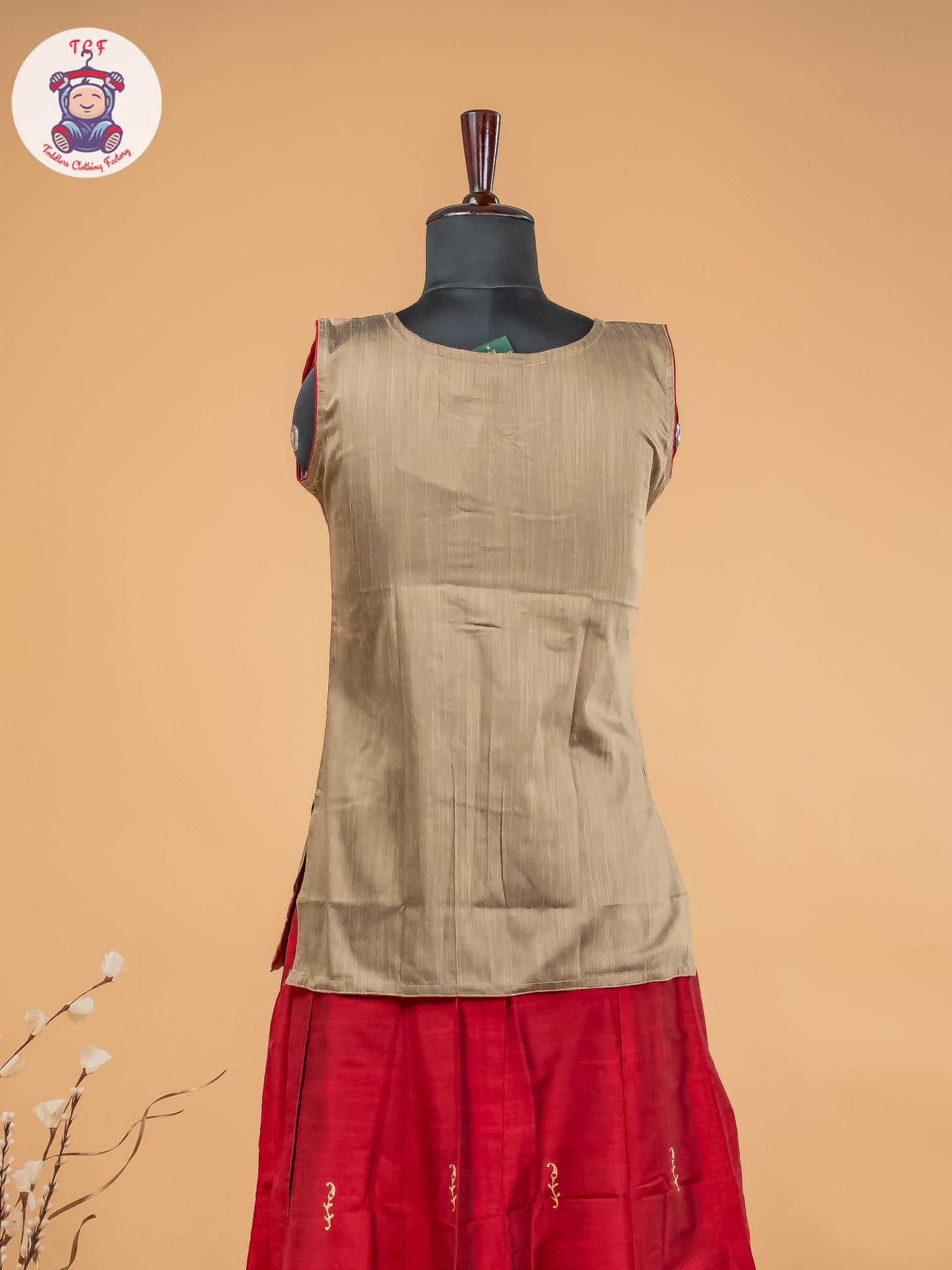 Grey & Maroon - Adult Readymade Pavadai Sattai