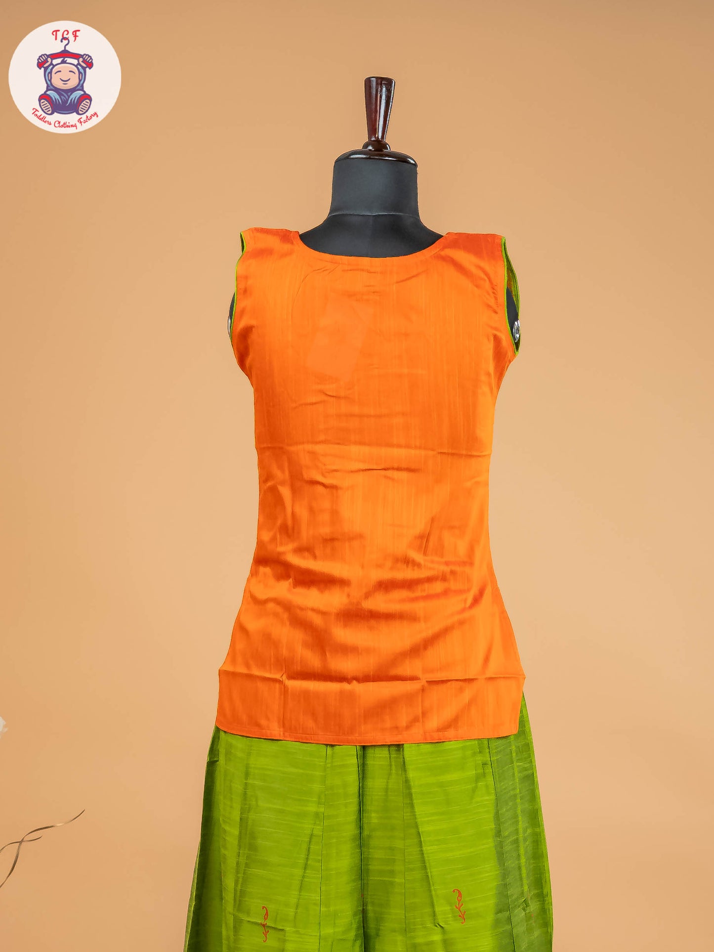 Orange & Light Green- Adult Readymade Pavadai Sattai