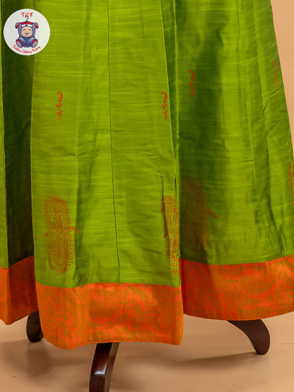 Orange & Light Green- Adult Readymade Pavadai Sattai