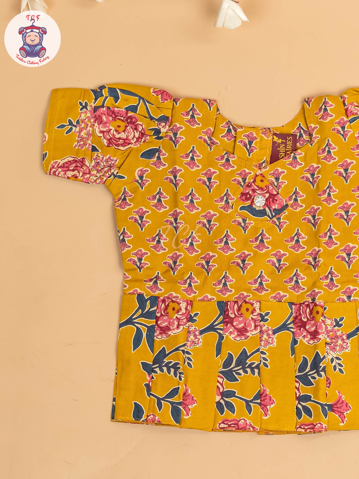 Mustard - Girls Readymade Cotton Pavadai Sattai