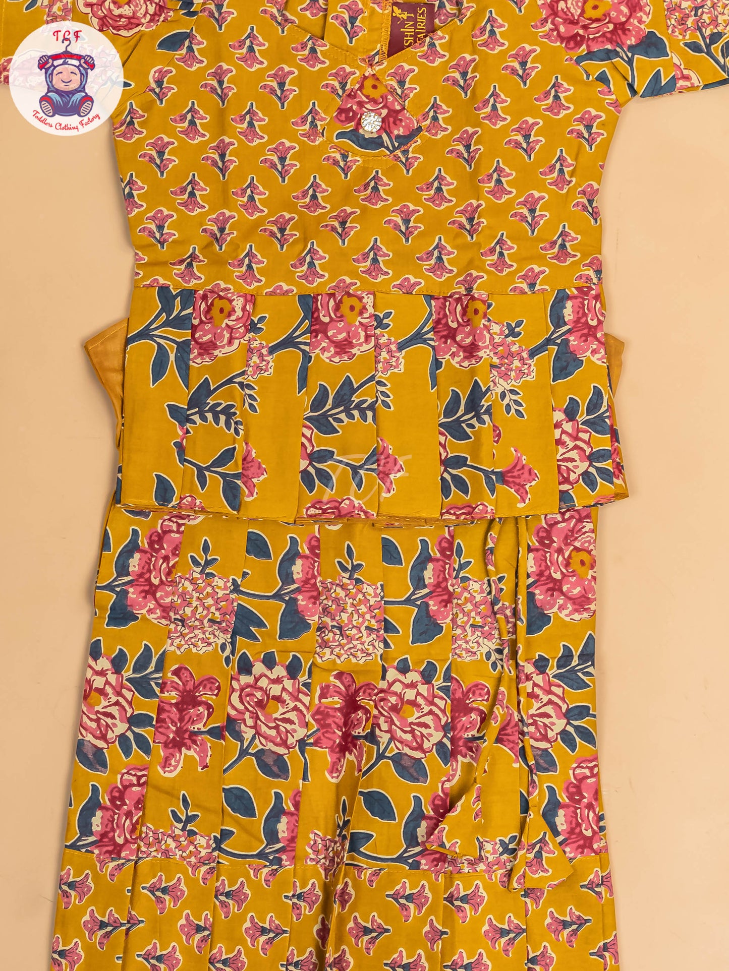 Mustard - Girls Readymade Cotton Pavadai Sattai