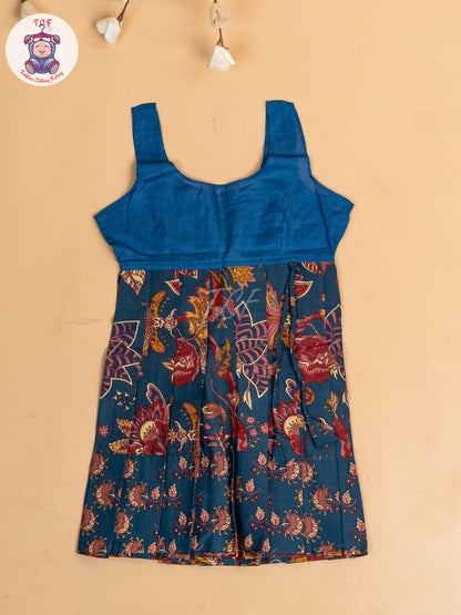 Navy Blue - Girls Readymade Cotton Pavadai Sattai