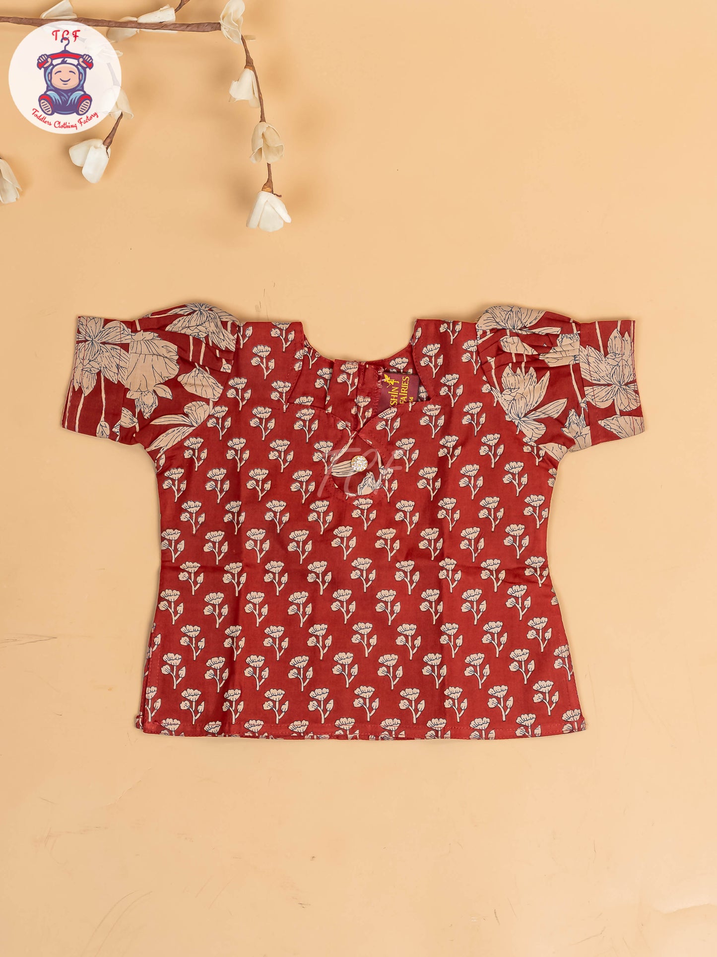 Maroon - Girls Readymade Cotton Pavadai Sattai