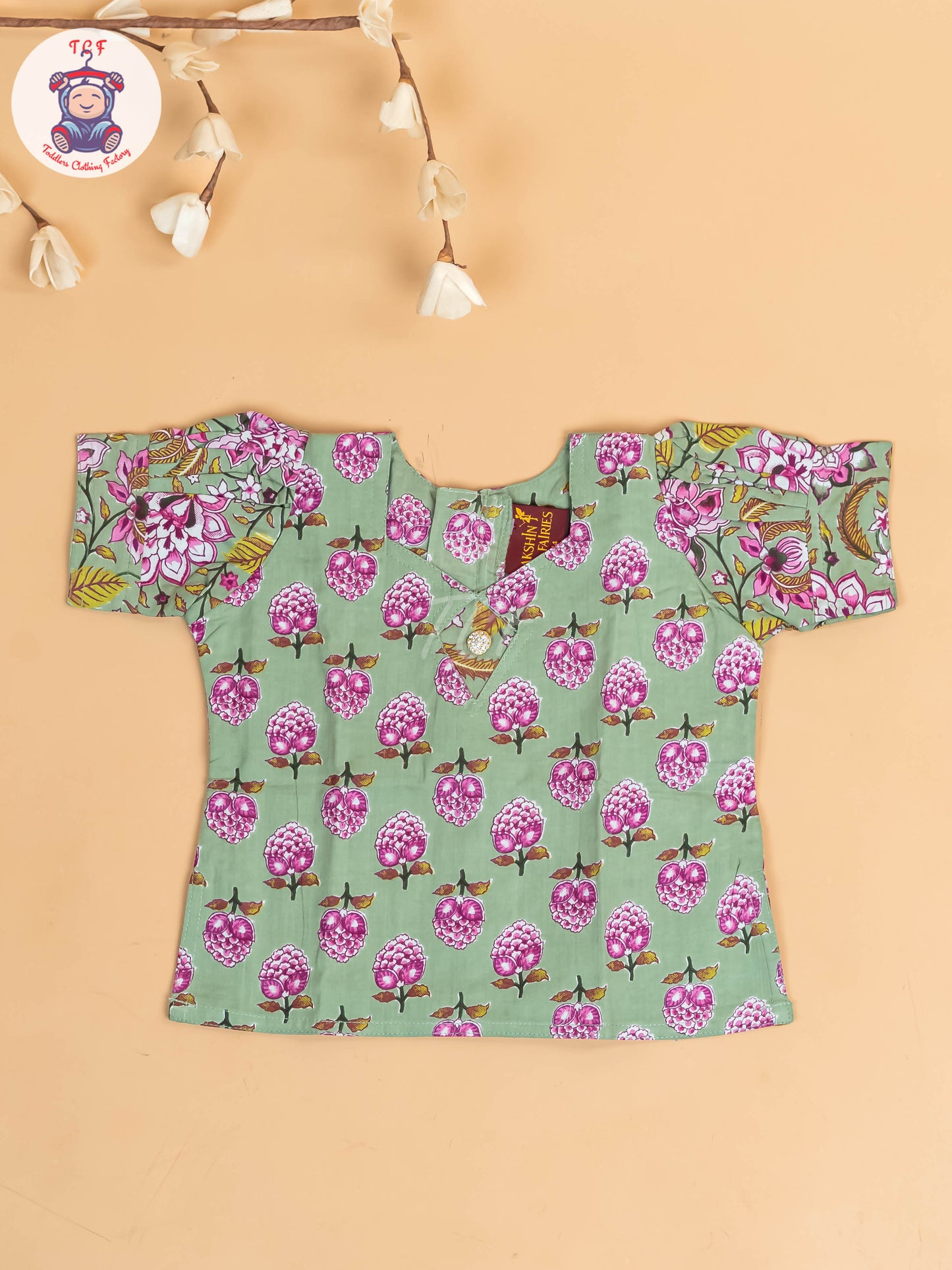 Light Green - Girls Readymade Cotton Pavadai Sattai