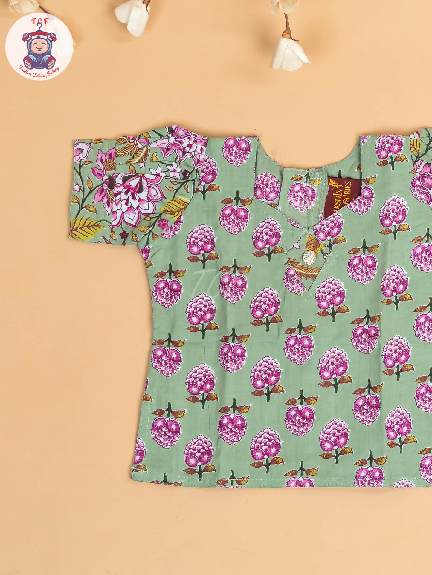 Light Green - Girls Readymade Cotton Pavadai Sattai