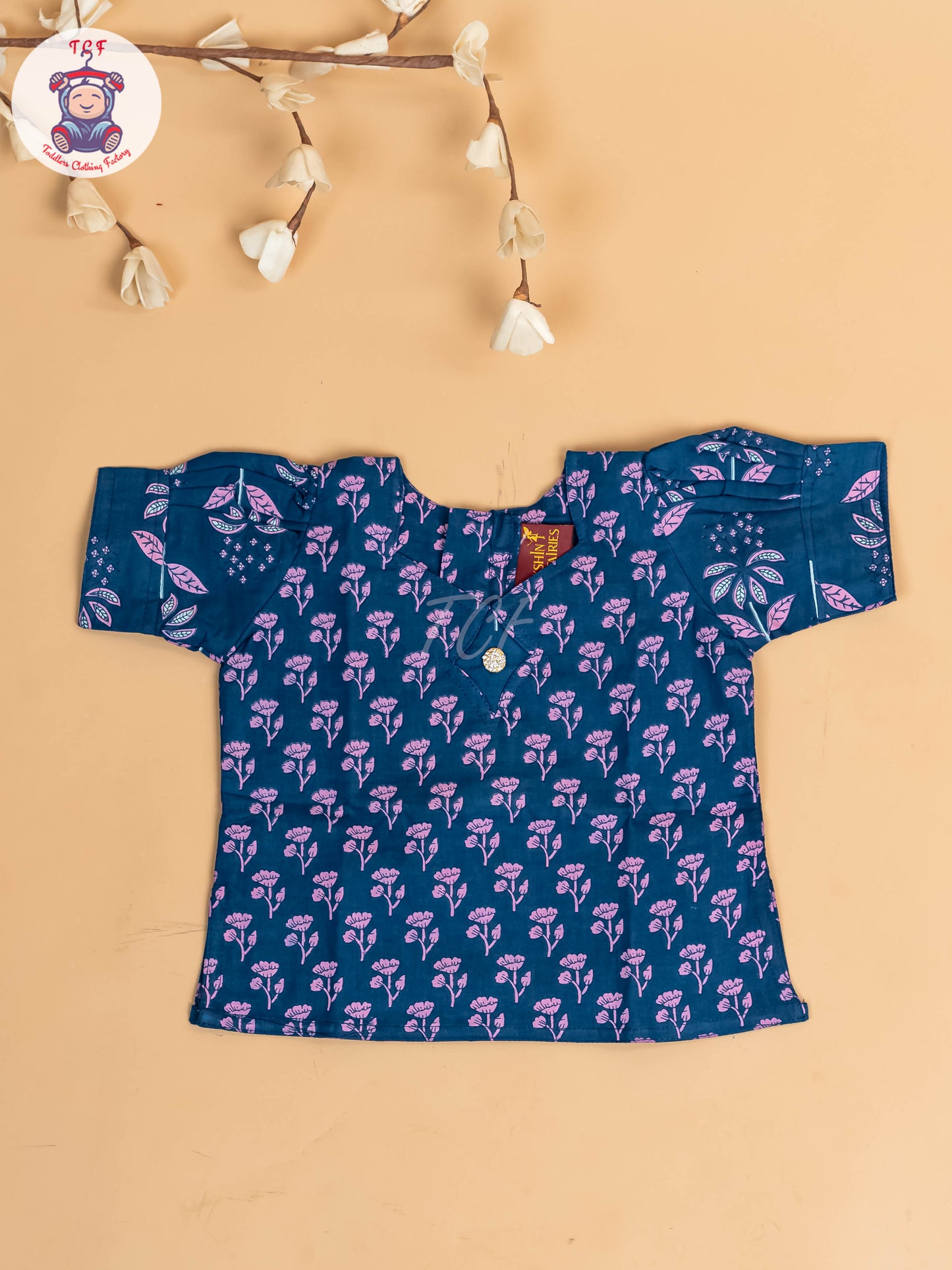Blue - Girls Readymade Cotton Pavadai Sattai