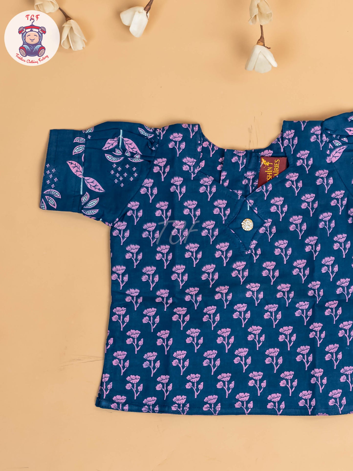 Blue - Girls Readymade Cotton Pavadai Sattai