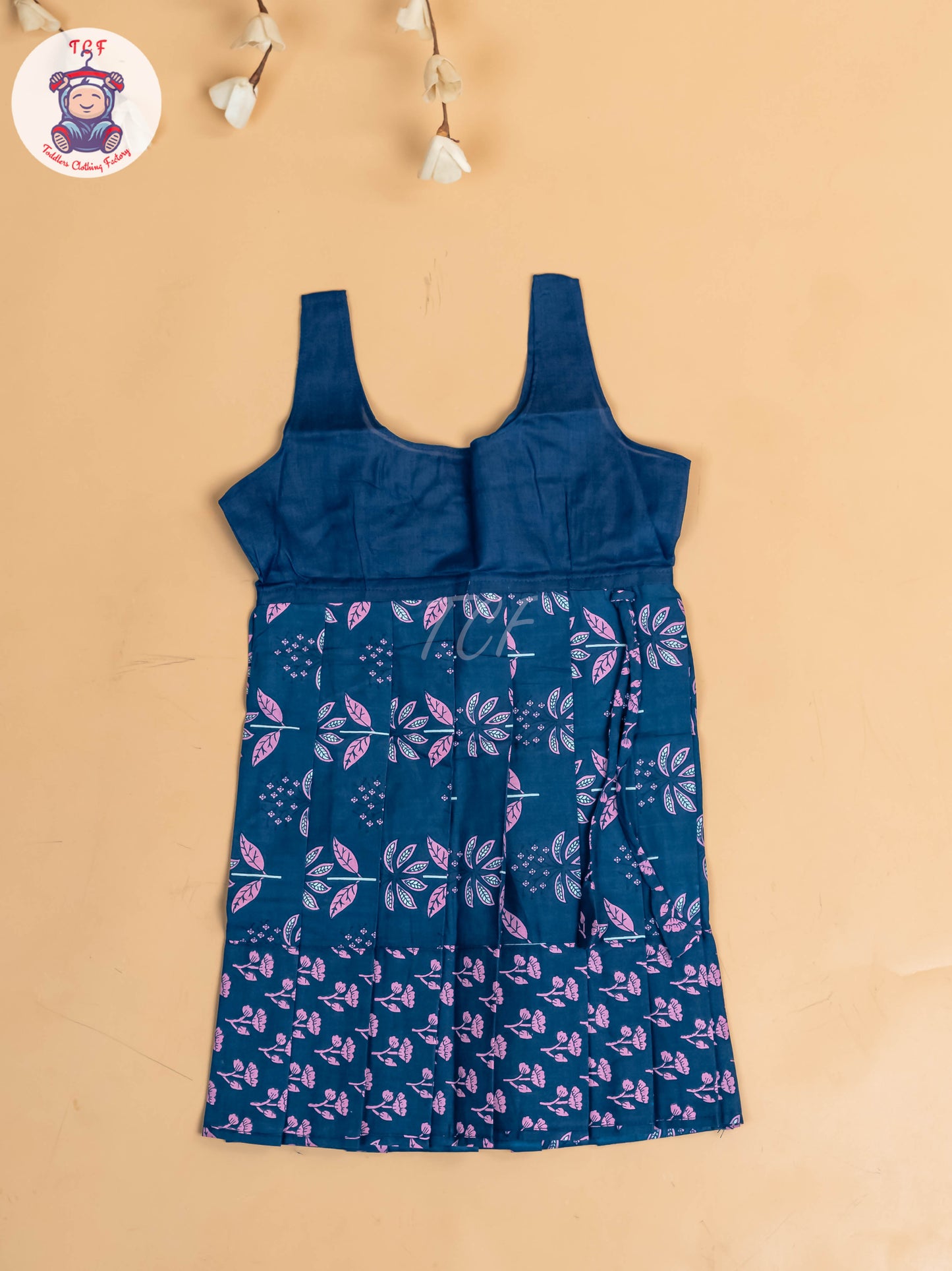 Blue - Girls Readymade Cotton Pavadai Sattai