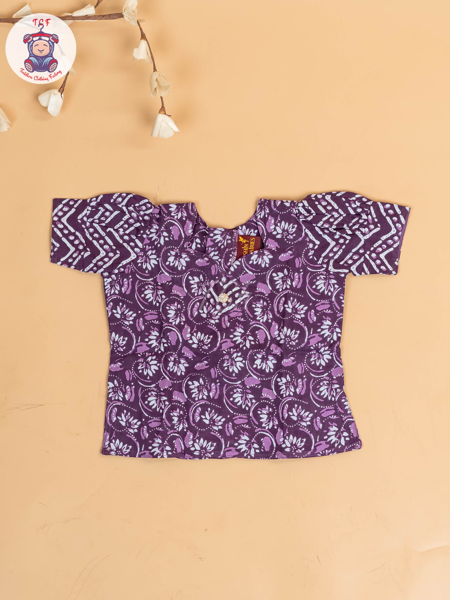 Purple - Girls Readymade Cotton Pavadai Sattai