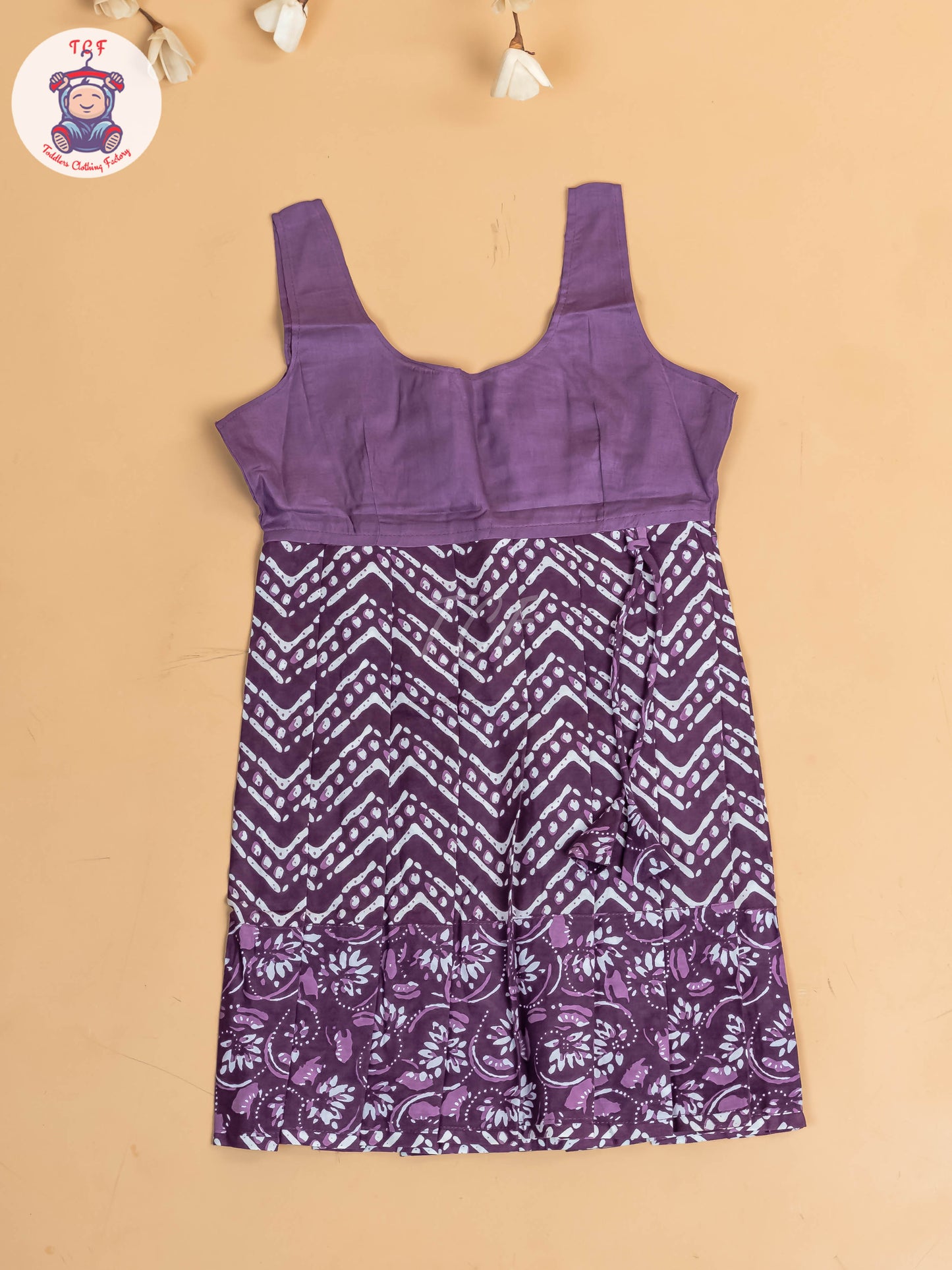 Purple - Girls Readymade Cotton Pavadai Sattai