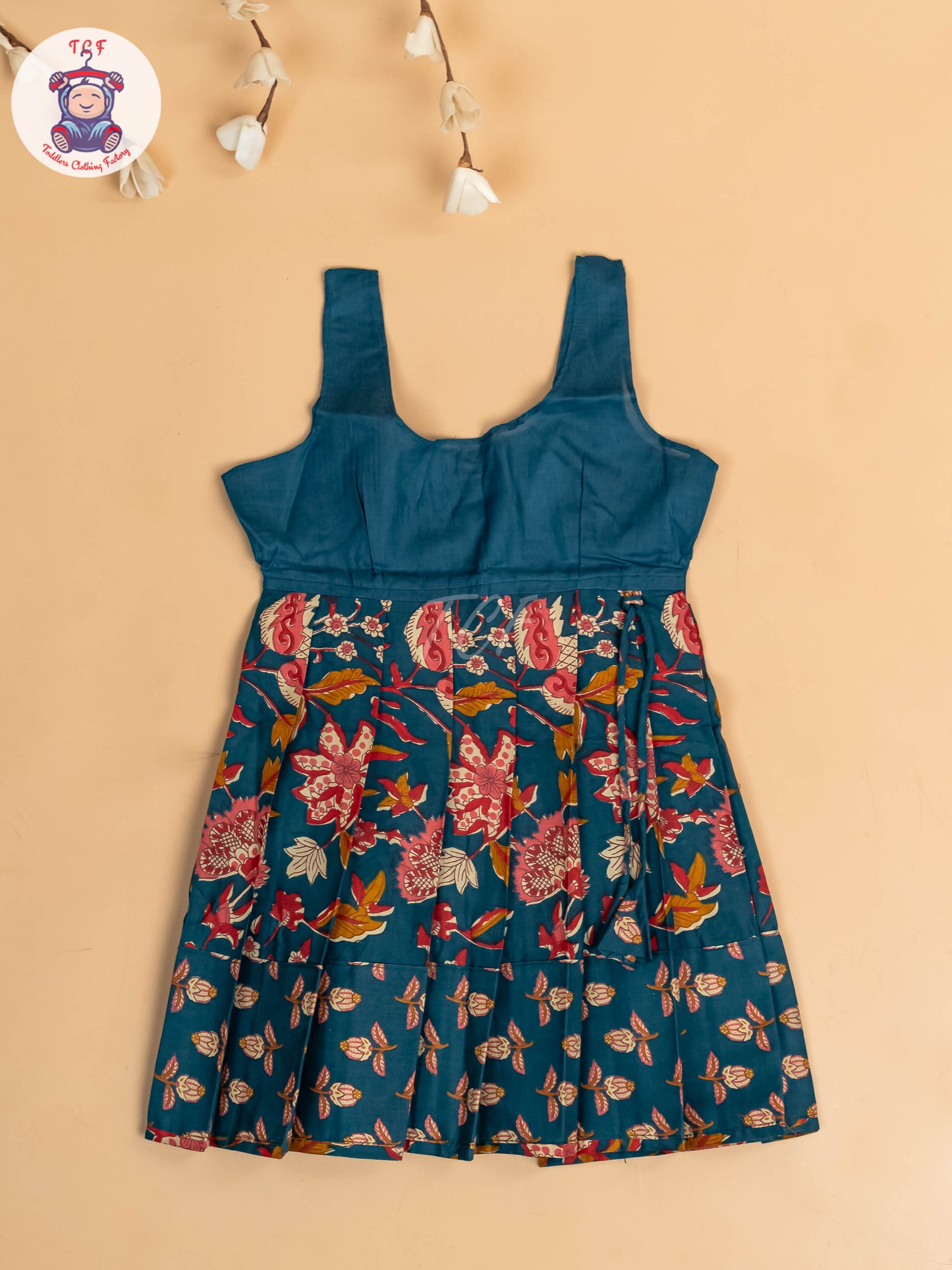 Bottle Green - Girls Readymade Cotton Pavadai Sattai