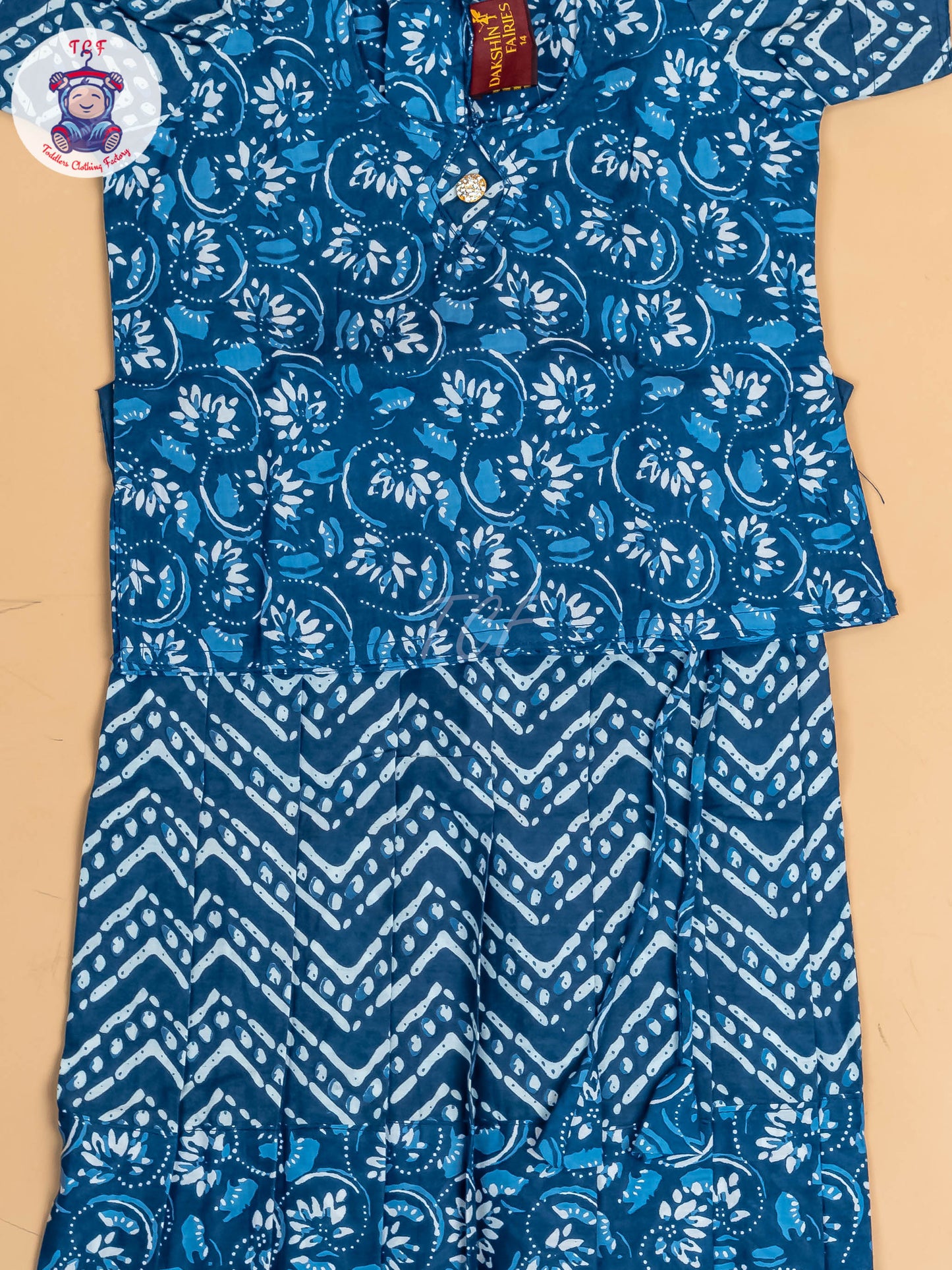 Indingo - Girls Readymade Cotton Pavadai Sattai