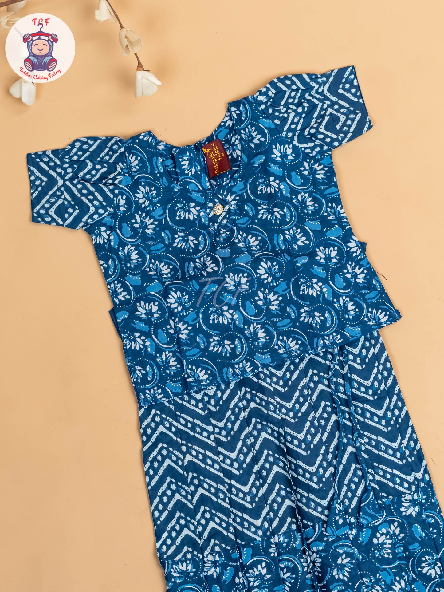 Indingo - Girls Readymade Cotton Pavadai Sattai