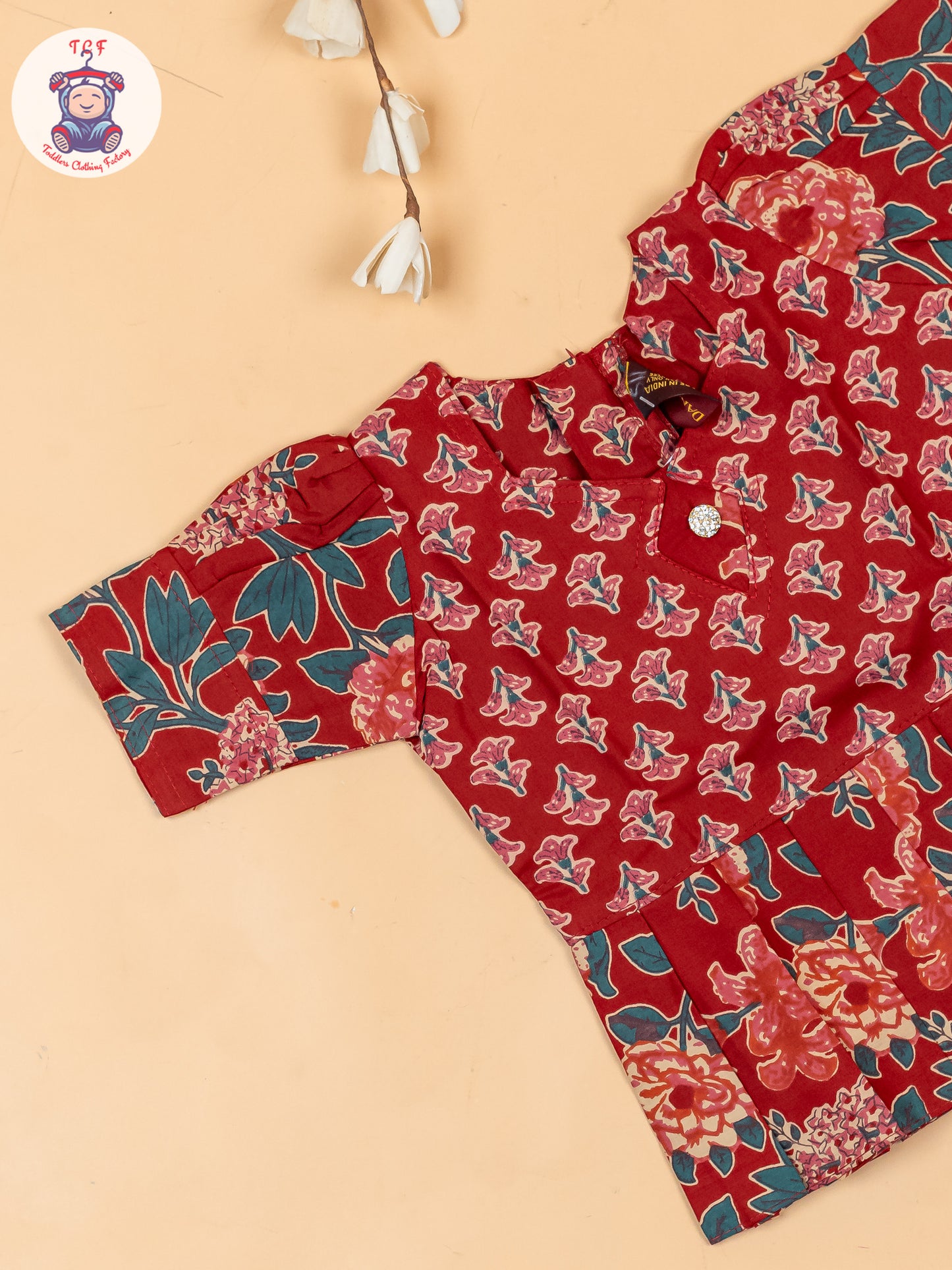 Maroon - Girls Readymade Cotton Pavadai Sattai