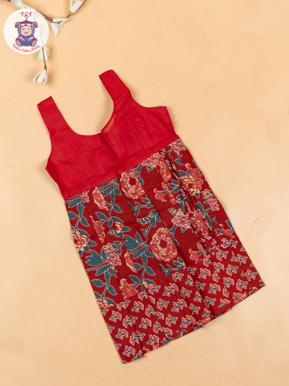 Maroon - Girls Readymade Cotton Pavadai Sattai