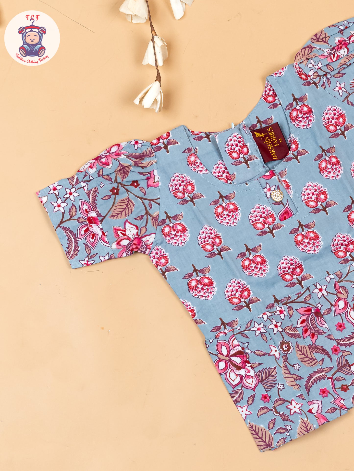 Grey - Girls Readymade Cotton Pavadai Sattai