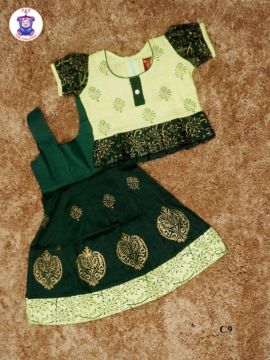 Shades of Green - Cotton Pavadai Sattai
