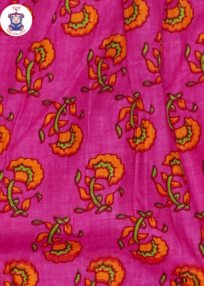 Hot Pink - Printed Kurti Dhoti Set